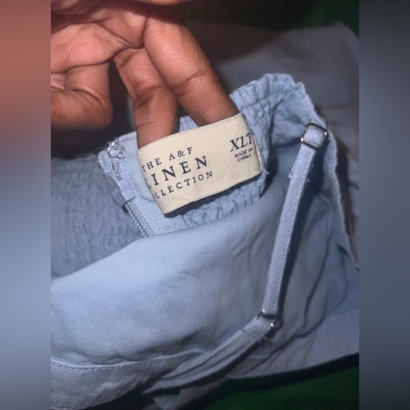 Abercrombie & Fitch The Linen Collection Light BlueSleeveless Dress size XLTall - Picture 3 of 6